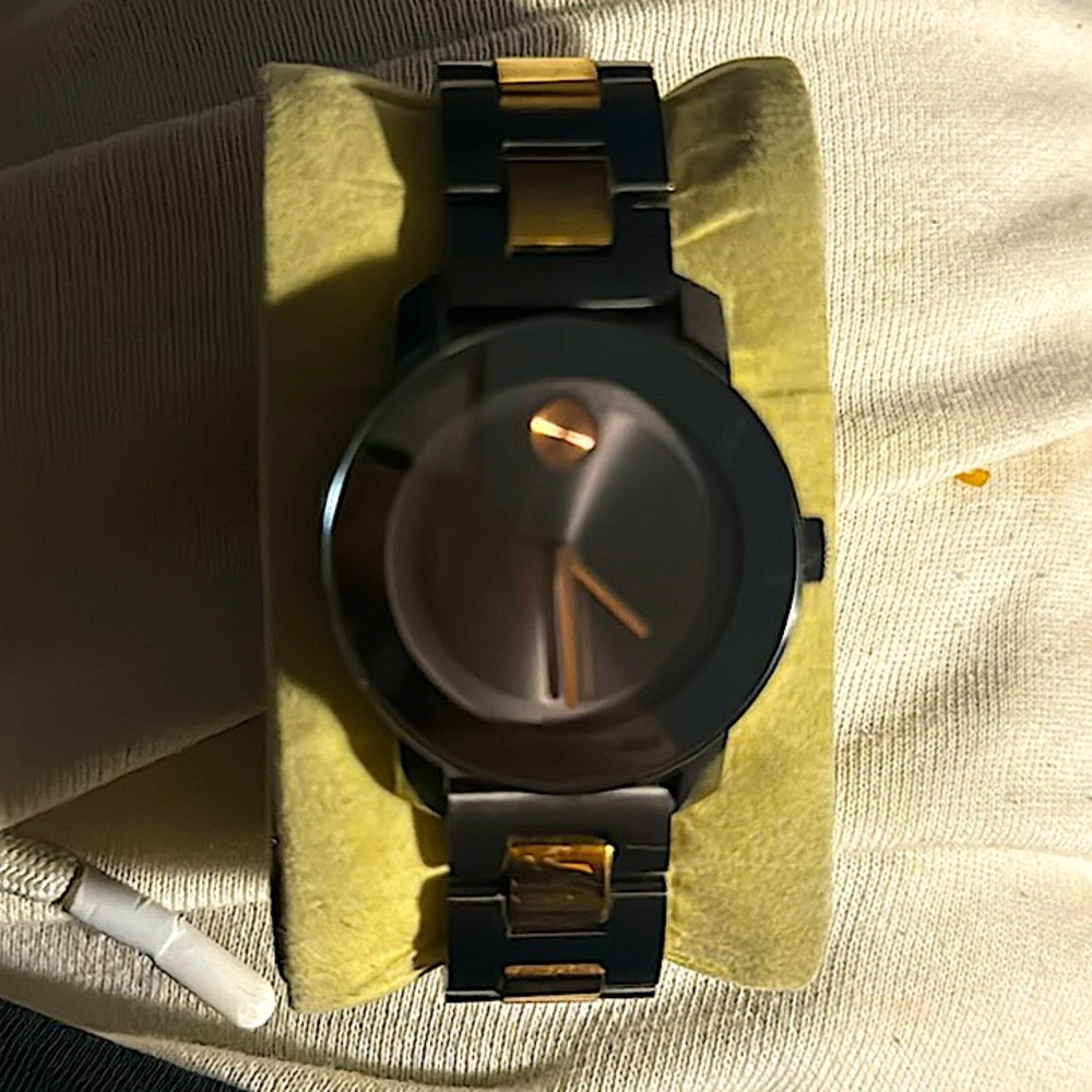 Gunmetal and gold movado bold